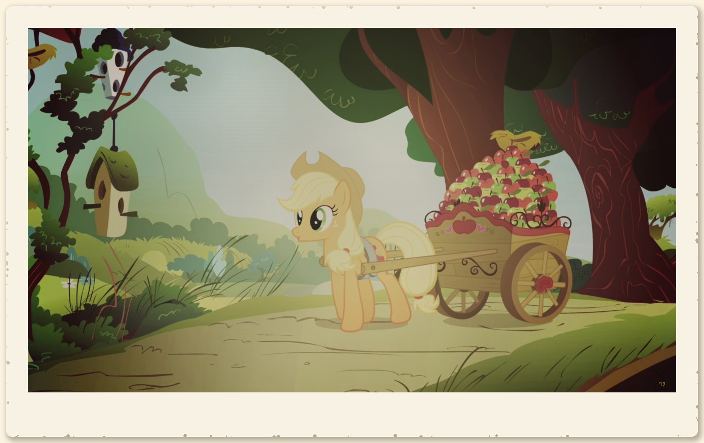 Applejack haulin a cart of apples